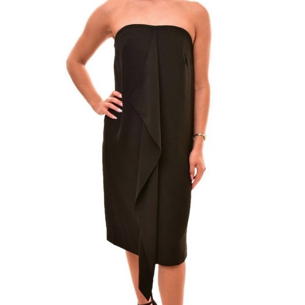 NWT. Keepsake the Label Stolen Hearts Black Strapless Ruffle Dress. Size Small.